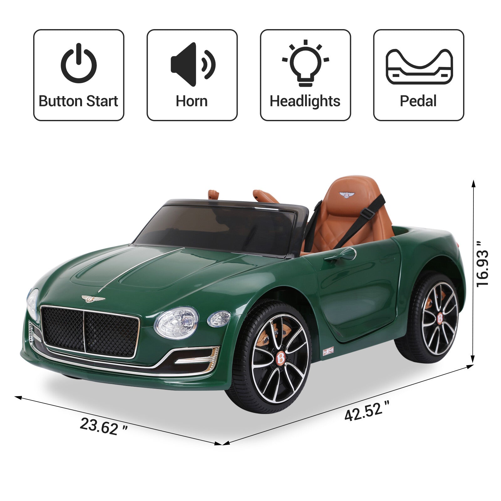 12V Bentley Style Electric Ride-On Car for Kids with Remote Control Trend Times 7