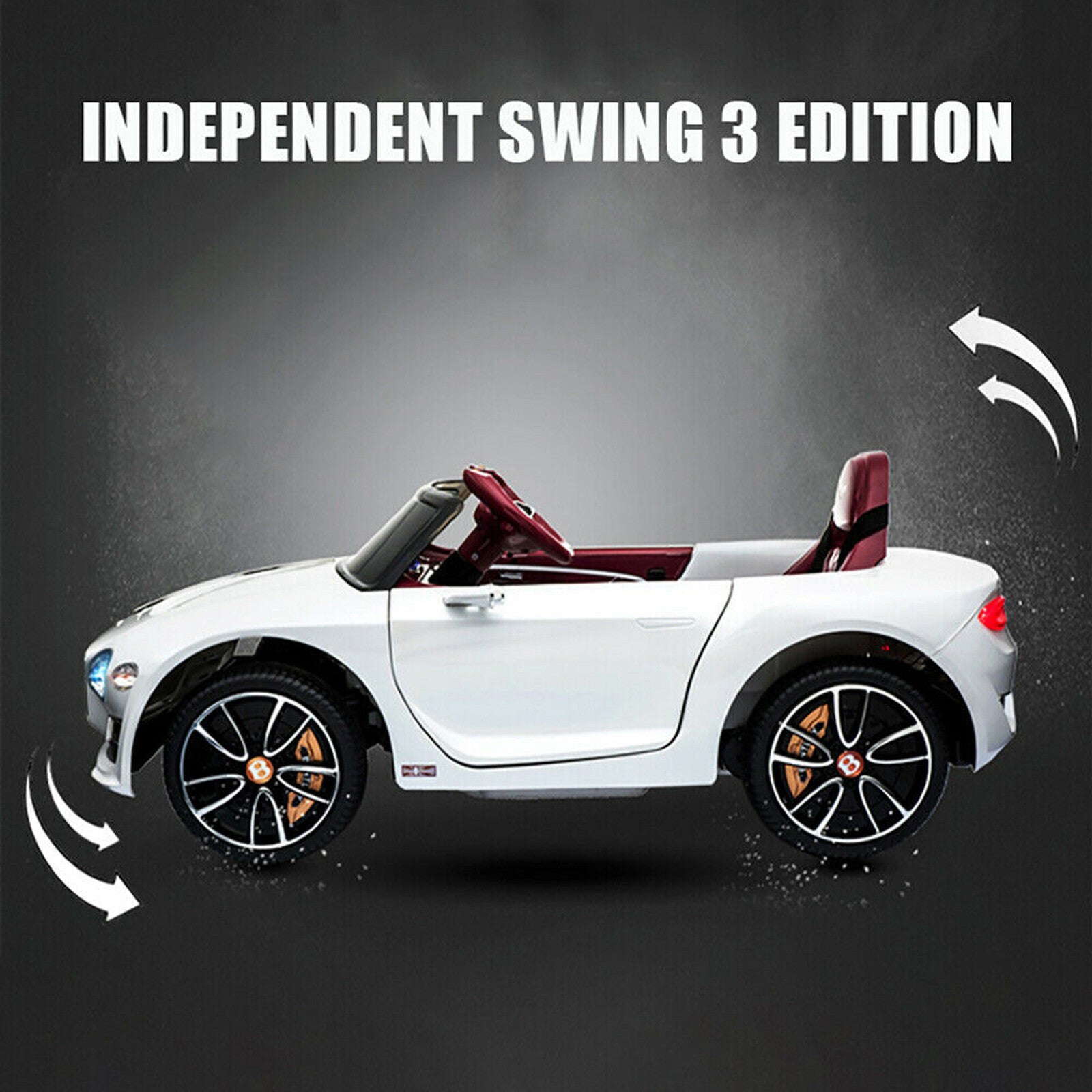 12V Bentley-Style Electric Ride-On Toy Car with Remote Control and LED Lights for Kids Trend Times 2