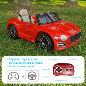 12V Bentley-Style Electric Ride-On Toy Car with Remote Control and LED Lights for Kids Trend Times 9