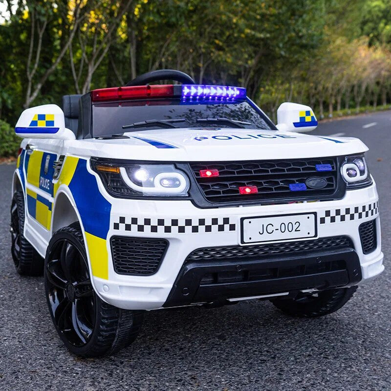 12V Large Electric Police Car with Remote Control and Four-Wheel Double Drive Trend Times 5