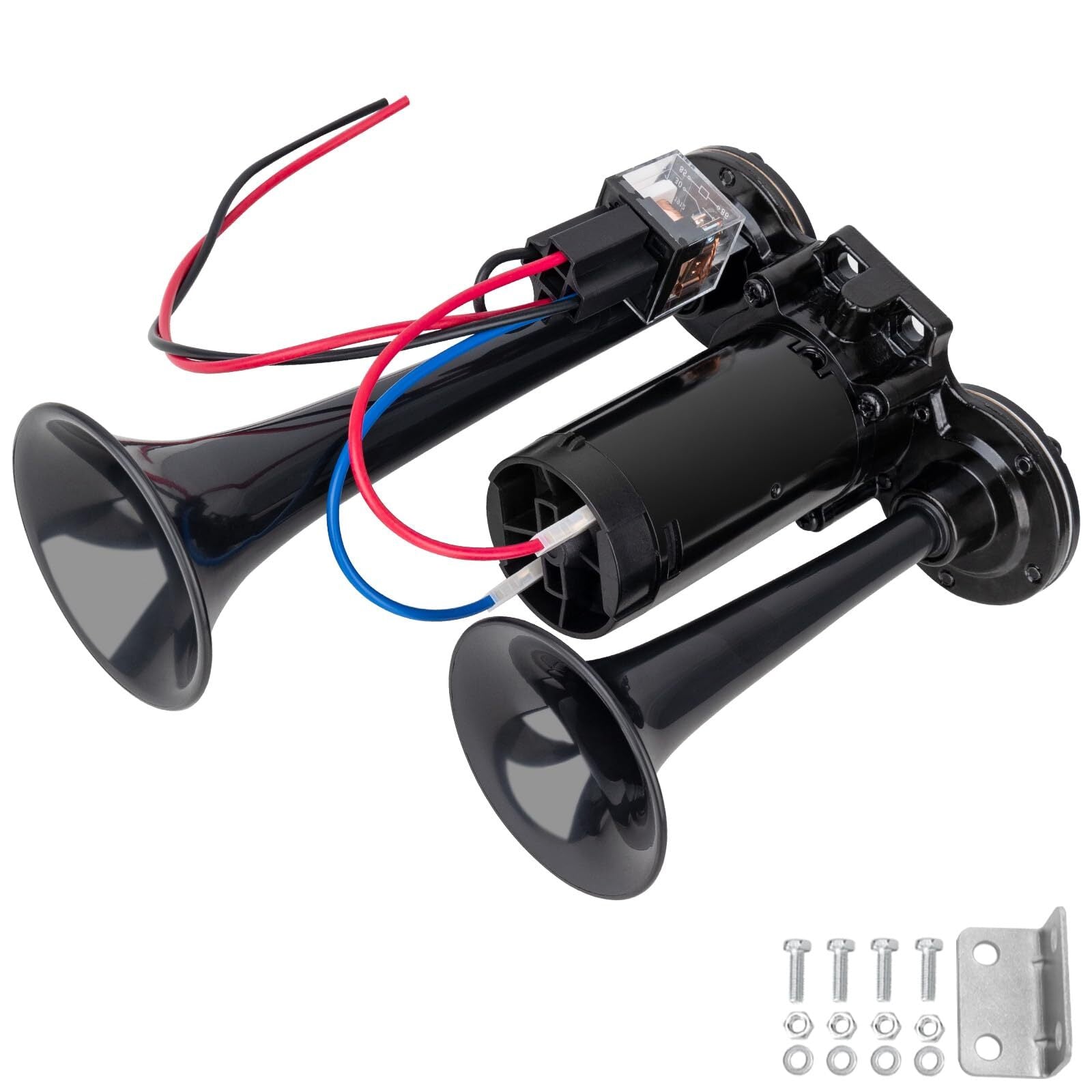 12V Black Waterproof Truck Horn with 150dB Compressor and Integrated Dual Tubes Trend Times Variant 0