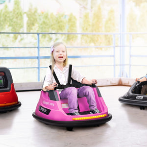12V Pink Kids Bumper Car with 360° Rotation and Safety Belt Trend Times 0