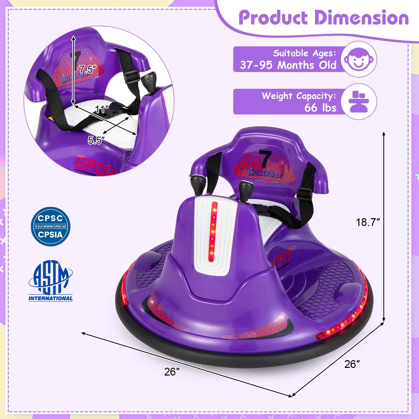 12V Electric Ride-On Bumper Car for Kids and Toddlers with 360 Degree Spin Trend Times 1