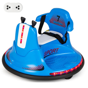 12V Electric Ride-On Bumper Car for Kids and Toddlers with 360 Degree Spin Blue Trend Times 10