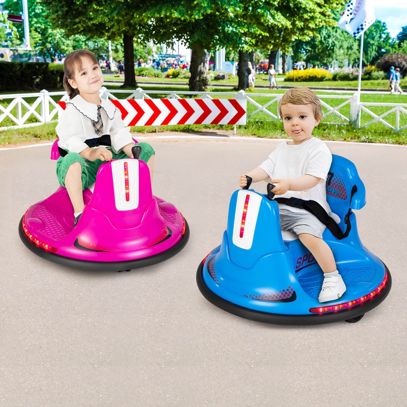12V Electric Ride-On Bumper Car for Kids and Toddlers with 360 Degree Spin Blue Trend Times 2