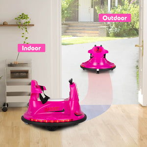 12V Electric Pink Bumper Ride-On Car for Kids and Toddlers with 360 Degree Spin Trend Times 2