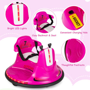 12V Electric Pink Bumper Ride-On Car for Kids and Toddlers with 360 Degree Spin Trend Times 9
