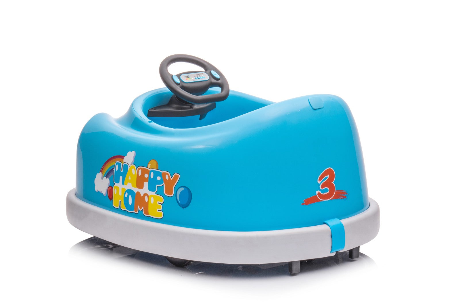 12V Kids Bumper Car with Dining Tray, USB Music, Safety Bumper, and Dual Motor Trend Times 3