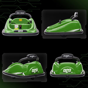 12V Electric Green Kids Ride-On Bumper Car with Remote Control and 360° Steering Trend Times 10