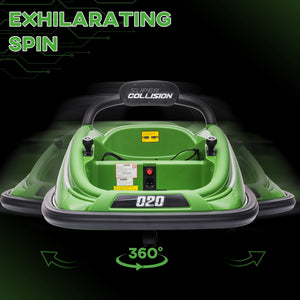 12V Electric Green Kids Ride-On Bumper Car with Remote Control and 360° Steering Trend Times 4