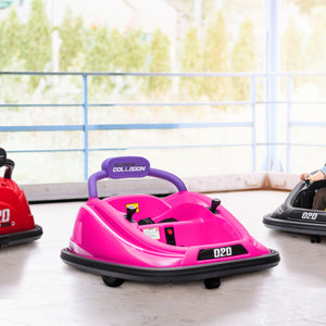 12V Pink Electric Ride-On Bumper Car for Kids with Remote Control and 360° Steering Trend Times 8