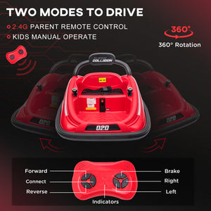 12V Red Electric Ride-On Bumper Car for Kids with 360° Spin and Remote Control Trend Times 5