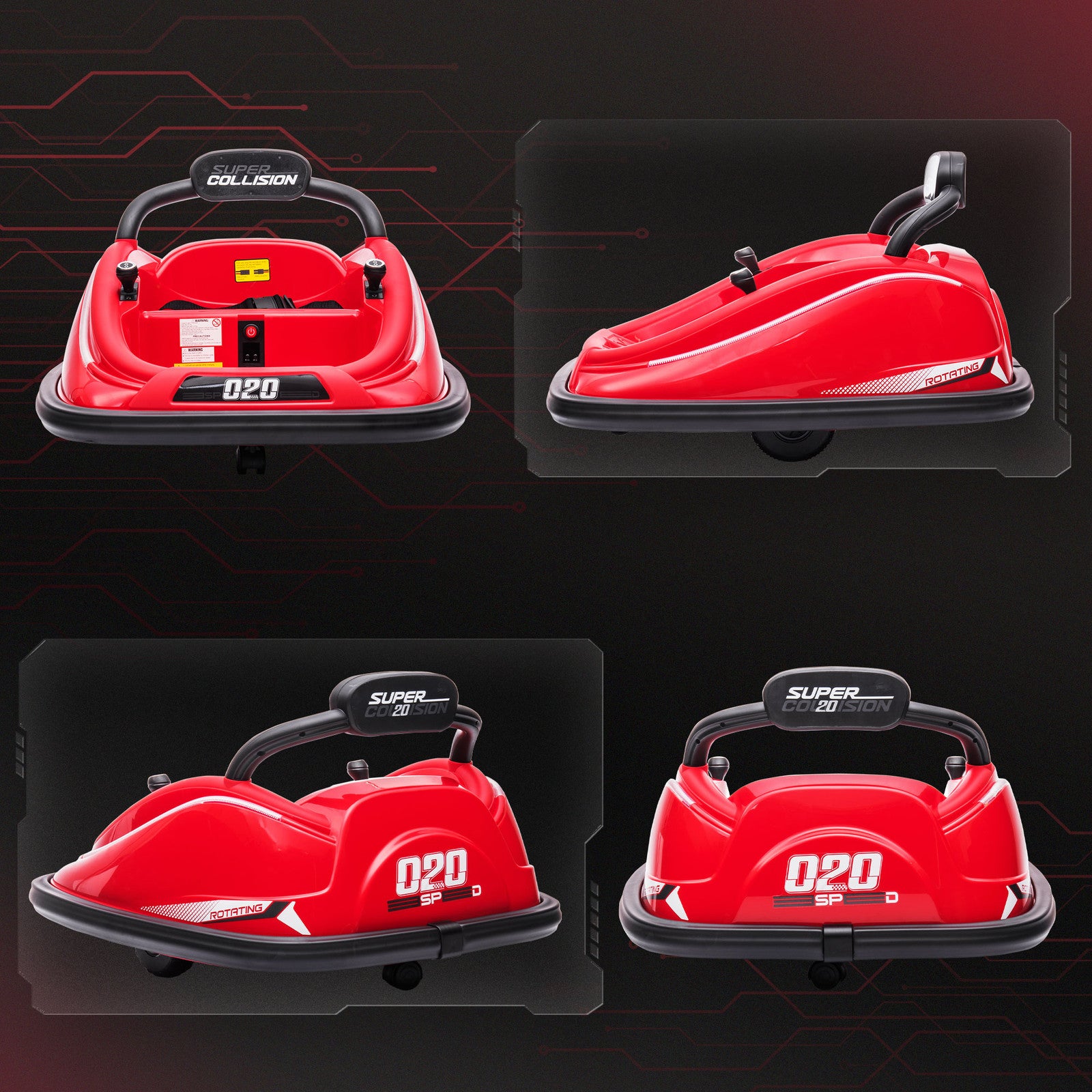 12V Red Electric Ride-On Bumper Car for Kids with 360° Spin and Remote Control Trend Times 7