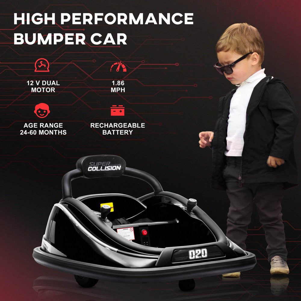 12V Electric Kids Ride-On Bumper Car with Remote Control and 360° Rotation Trend Times 3