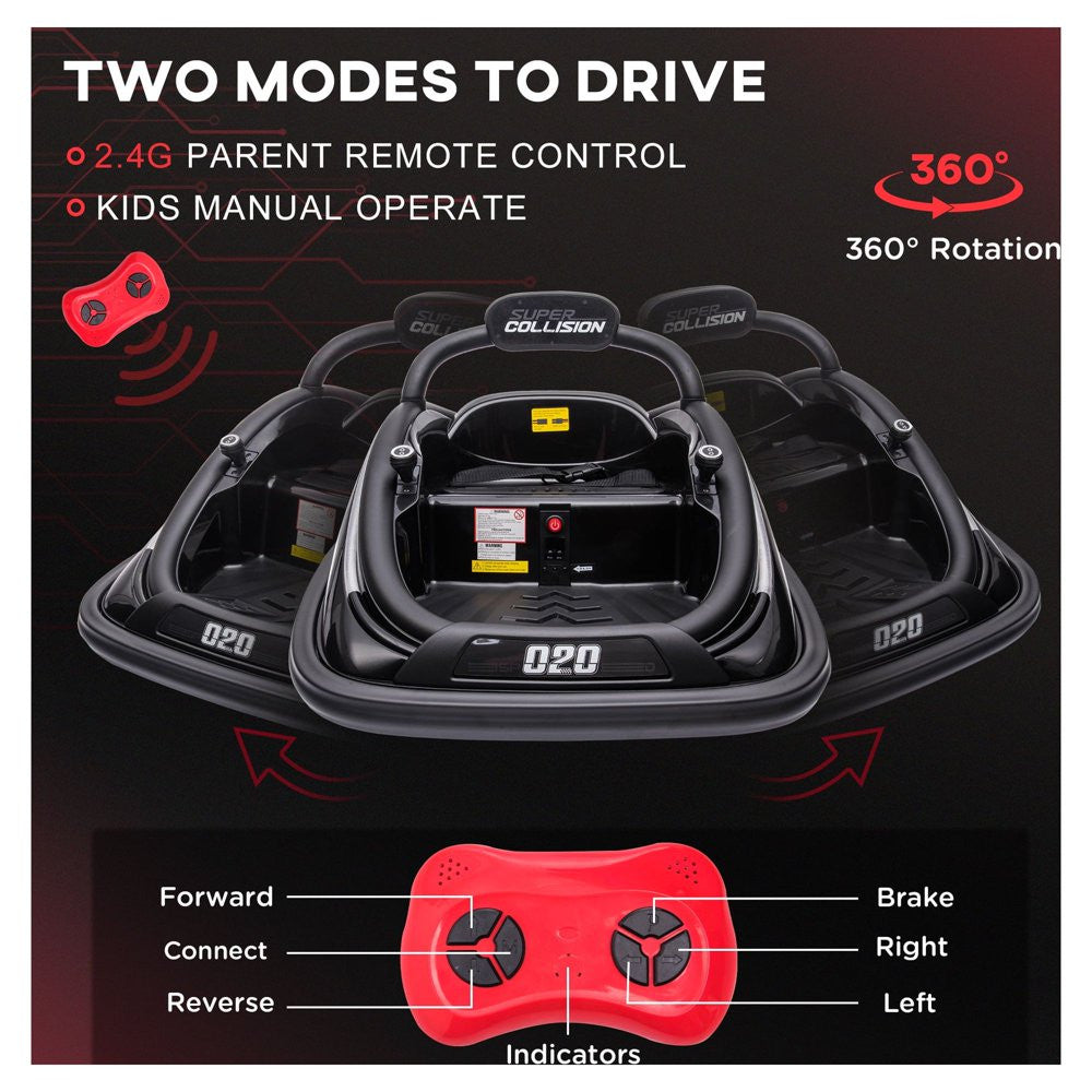 12V Electric Kids Ride-On Bumper Car with Remote Control and 360° Rotation Trend Times 4