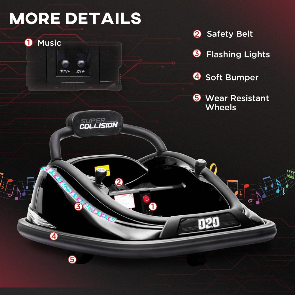 12V Electric Kids Ride-On Bumper Car with Remote Control and 360° Rotation Trend Times 5