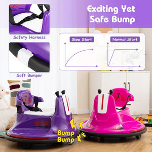 12V Toddler Ride-On Bumper Car with Dual Joysticks and Flashing Lights for Ages 1-3 Trend Times 2