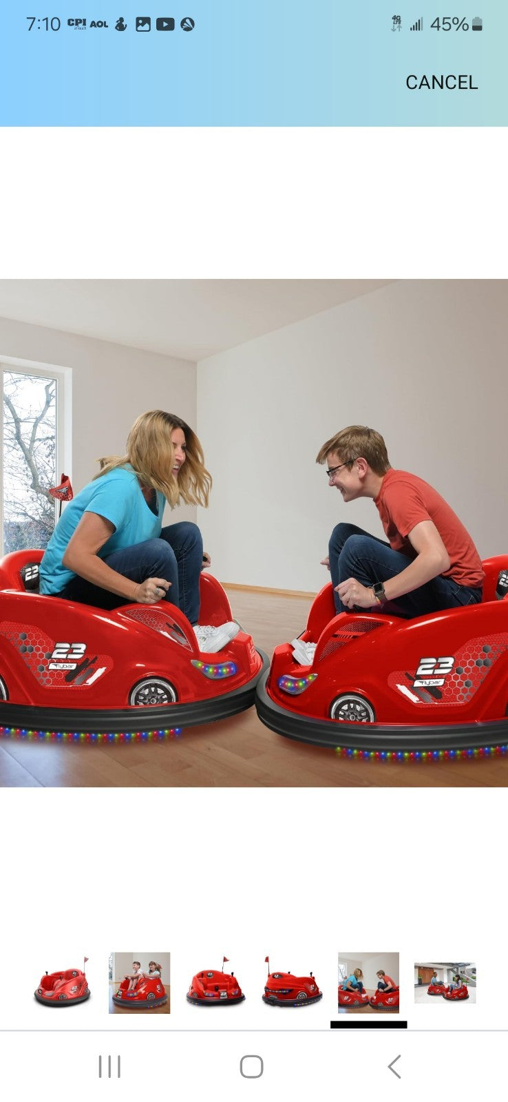 12V Battery-Powered XL Bumper Car for Kids 6+ Trend Times 3