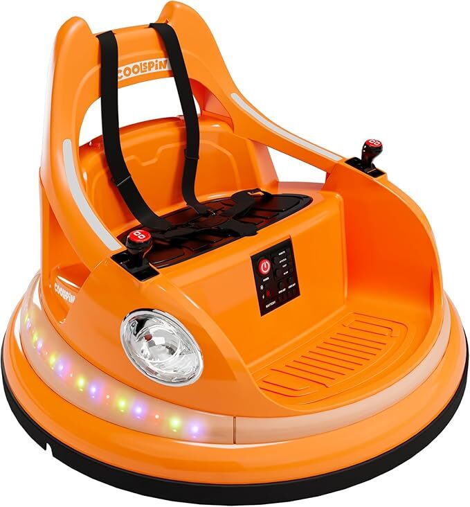 12V Kids Bumper Car with Remote Control, LED Lights, and 360-Degree Spin Trend Times 1