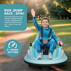 12V Kids Bumper Car with Remote Control, LED Lights, and 360-Degree Spin Trend Times 6