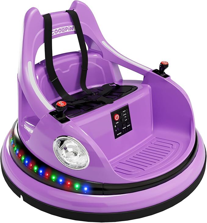 12V Kids Bumper Car with Remote Control, LED Lights, and 360-Degree Spin Trend Times 9