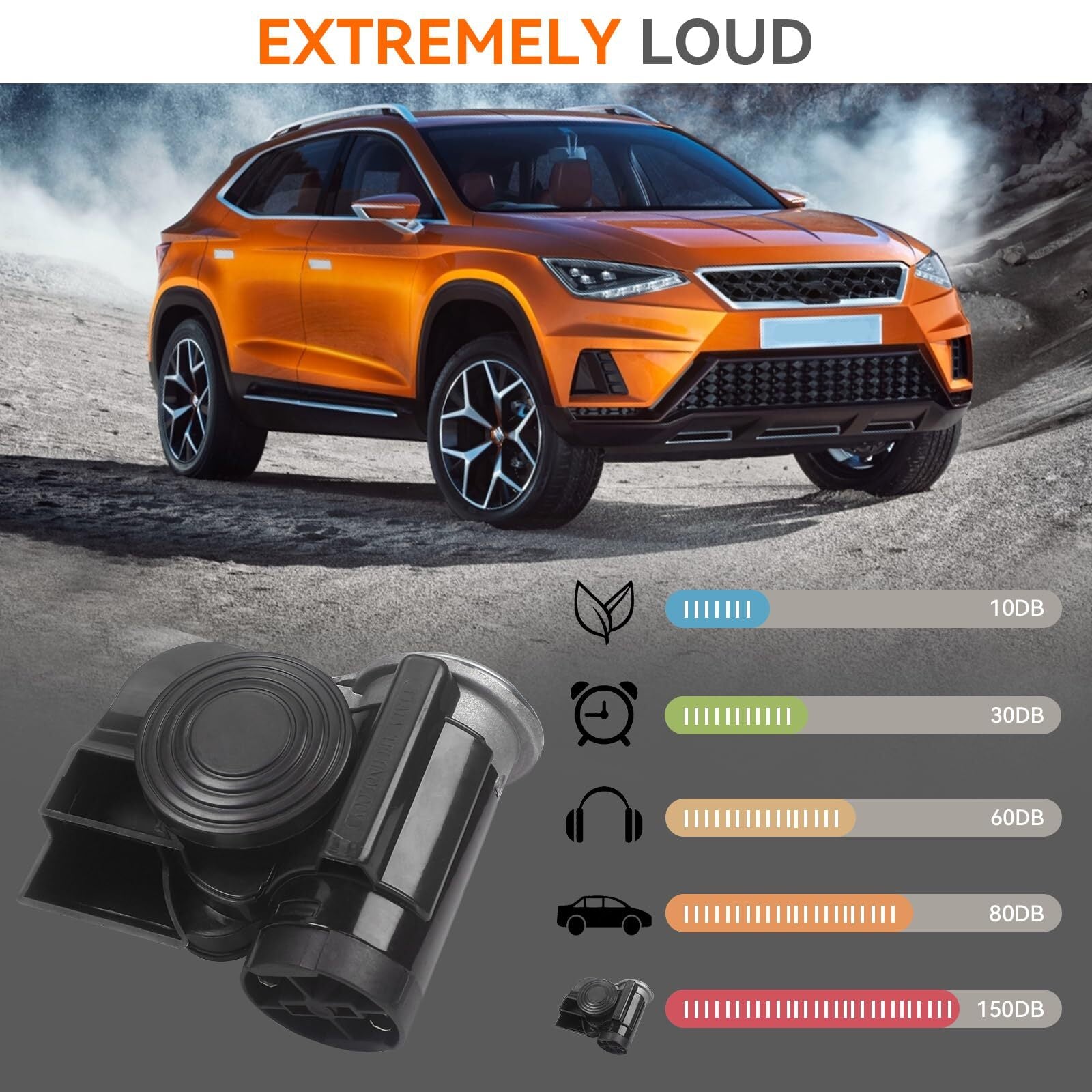 12V Compact Mini Air Horn 130dB for Car Truck Motorcycle Golf Cart Trend Times 6