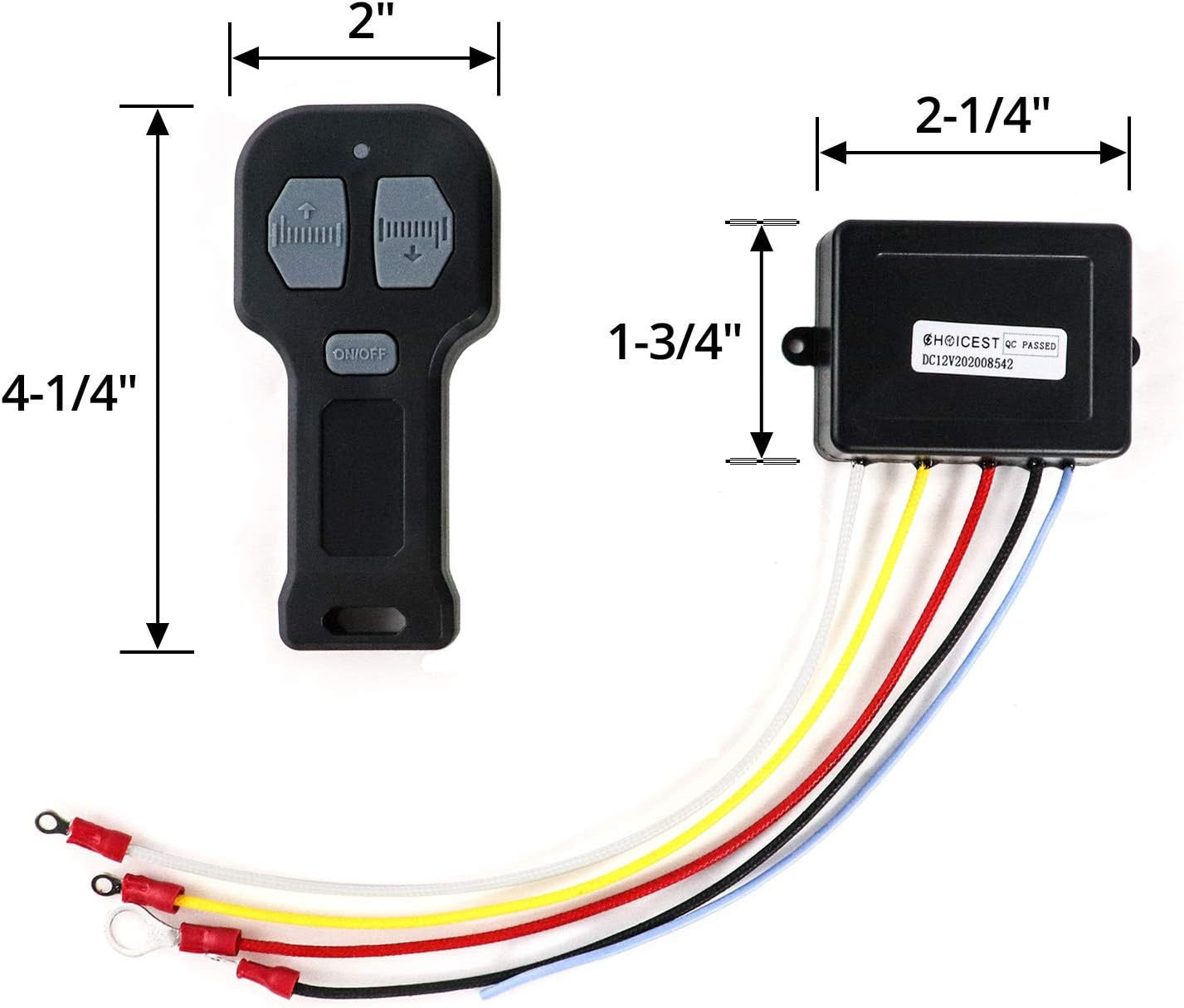 12V Wireless Electric Car Winch with Remote Control 2-Pack Universal Mini 5-Wire Connector Trend Times 6