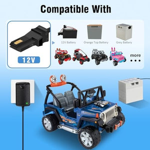12V Battery Charger for Gray and Orange Power Wheels Toy Car Trend Times 3