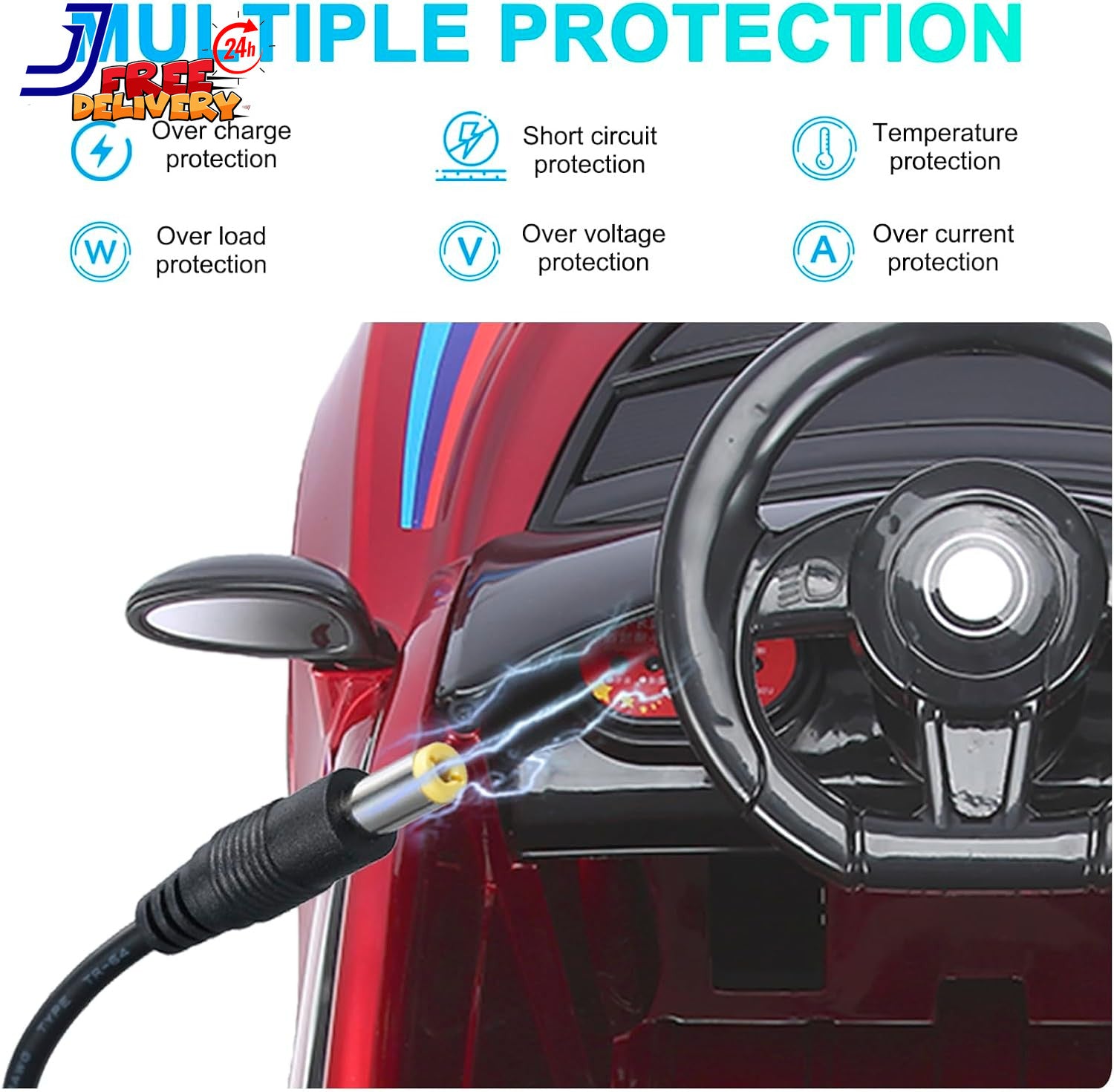 12V Power Supply Charger for Kids Ride-On Cars Class 2 Compatible with Kidzone Bumper Cars Trend Times 2