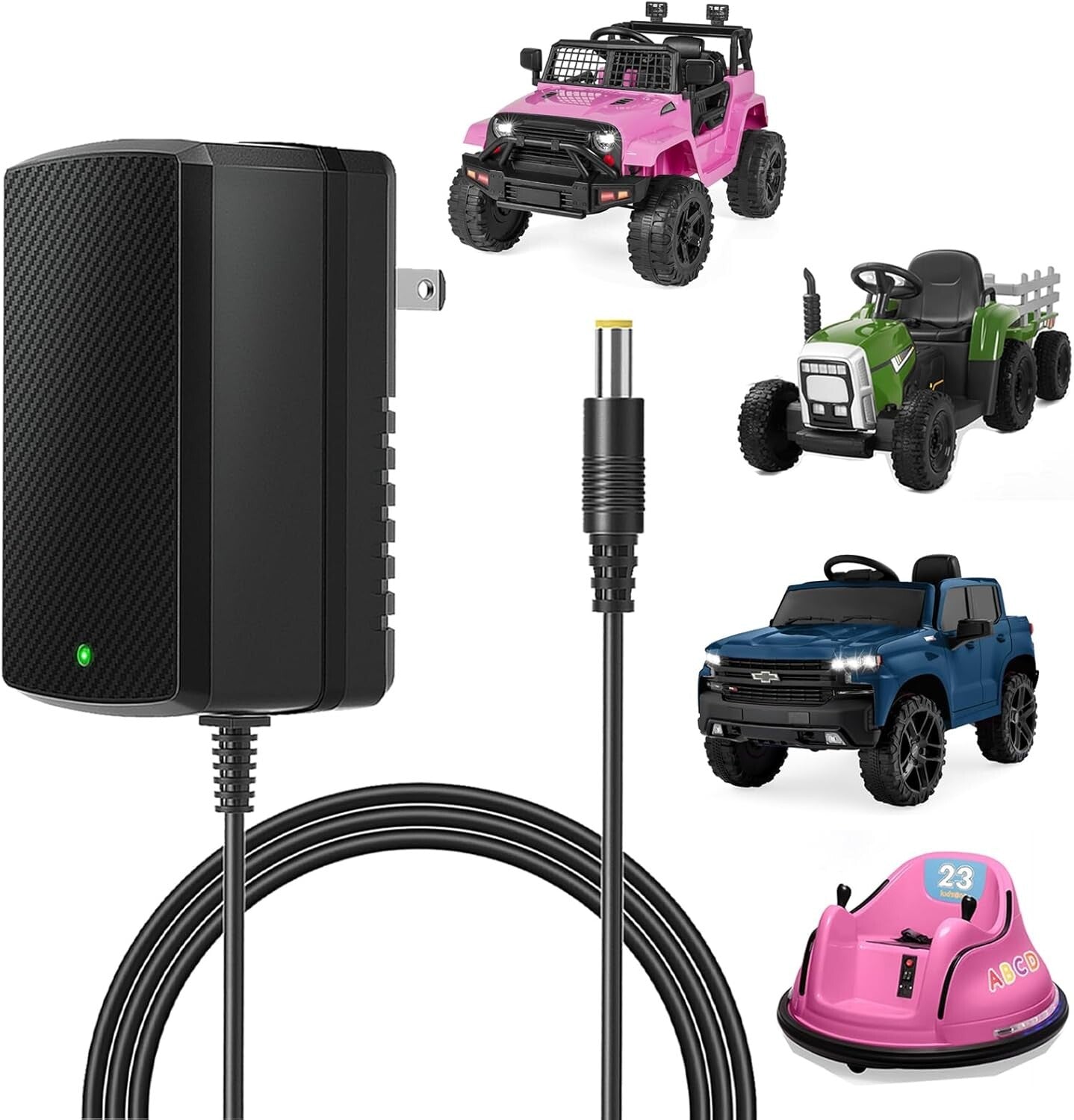 12V Charger for Kids Ride-On Cars Compatible with SUV Kid Trax and Dynacraft Toys Trend Times 1