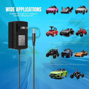 12V Charger for Kids Ride-On Cars Compatible with SUV Kid Trax and Dynacraft Toys Trend Times 7
