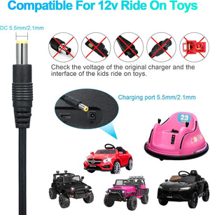 12V Charger for Kids Ride-On Car Class 2 Power Supply for Bumper Car Wrangler Trend Times 3