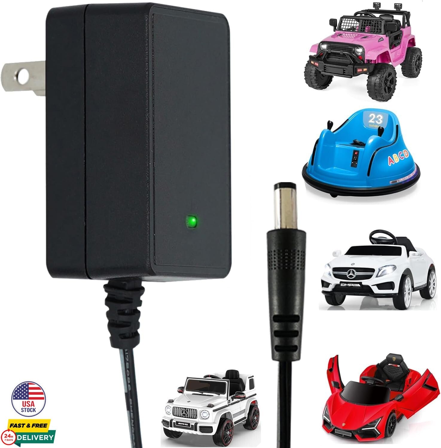 12V Universal Battery Charger for Kids Ride-On Toy Cars Power Adapter Trend Times 0
