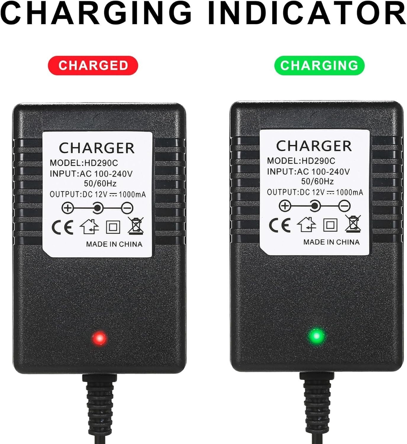 12V Battery Charger for Kidzone Bumper Car and Ride-On Toys Trend Times 2