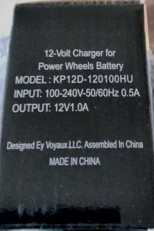 12V Charger for Power Wheels with Gray and Orange Top Batteries Compatible Trend Times 1