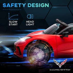 12V Licensed Chevrolet Corvette Kids Electric Ride-On Car with Remote Control Red Trend Times 9