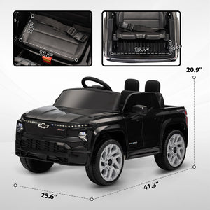12V Licensed Chevrolet Silverado RST Kids Electric Ride-On Car Black Trend Times 1