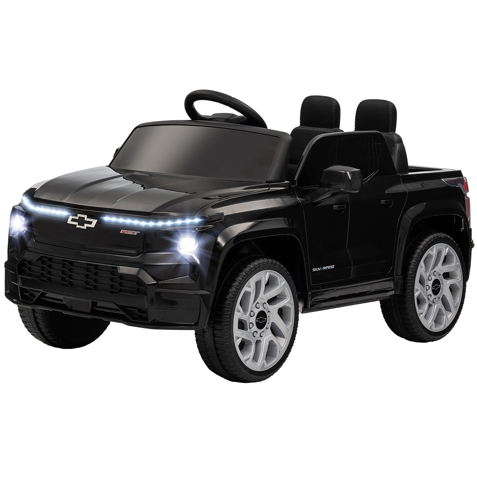 12V Licensed Chevrolet Silverado RST Kids Electric Ride-On Car Black Trend Times 3