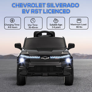 12V Licensed Chevrolet Silverado RST Black Electric Ride-On Car for Kids Trend Times 4