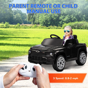 12V Licensed Chevrolet Silverado RST Black Electric Ride-On Car for Kids Trend Times 6