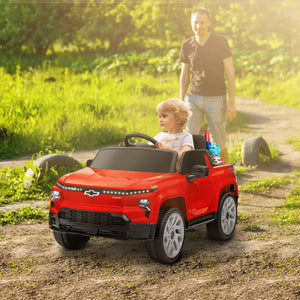 12V Licensed Chevrolet Silverado EV RST Kids Electric Ride-On Car Red Trend Times 1