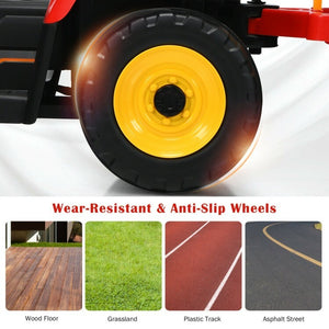 12V Electric Ride-On Tractor for Kids with 3-Gear Shift and Ground Loader Attachment Trend Times 10