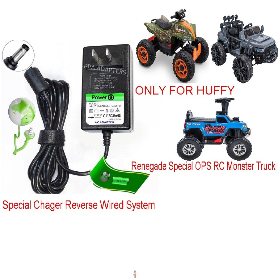 12V Circle Charger for Huffy Renegade Special OPS RC Monster Truck ATV Four-Wheel Vehicles Trend Times Variant 0