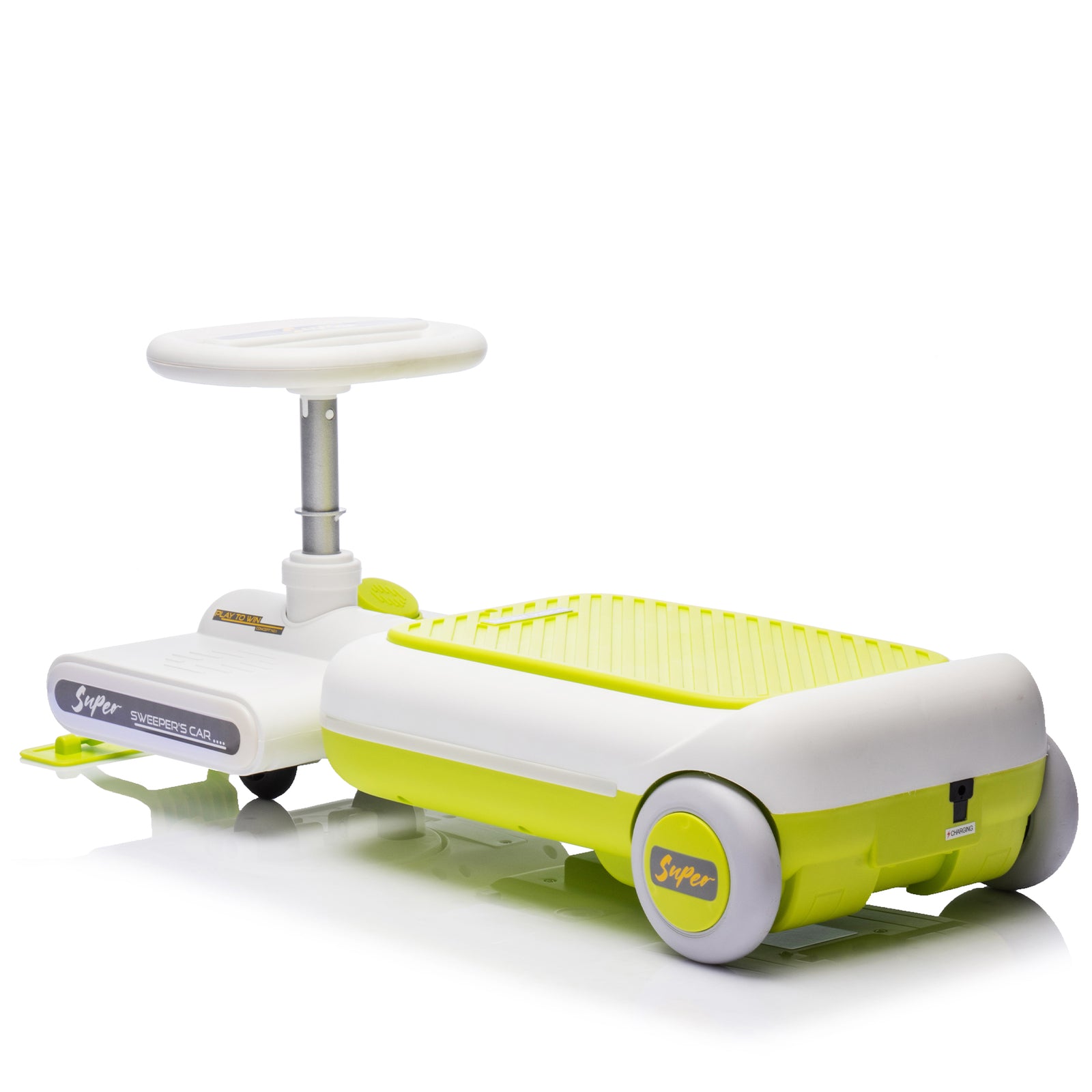 12V Kids Cleaning Go-Kart with 35W Motor and Front Mop Attachment for Easy Cleaning Trend Times 12
