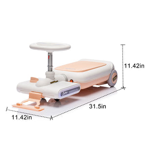 12V Kids Cleaning Go-Kart with Extendable Mop 35W, Adjustable Speed 1.86-2.49 MPH, Pink, Ages 3-6 Trend Times 1