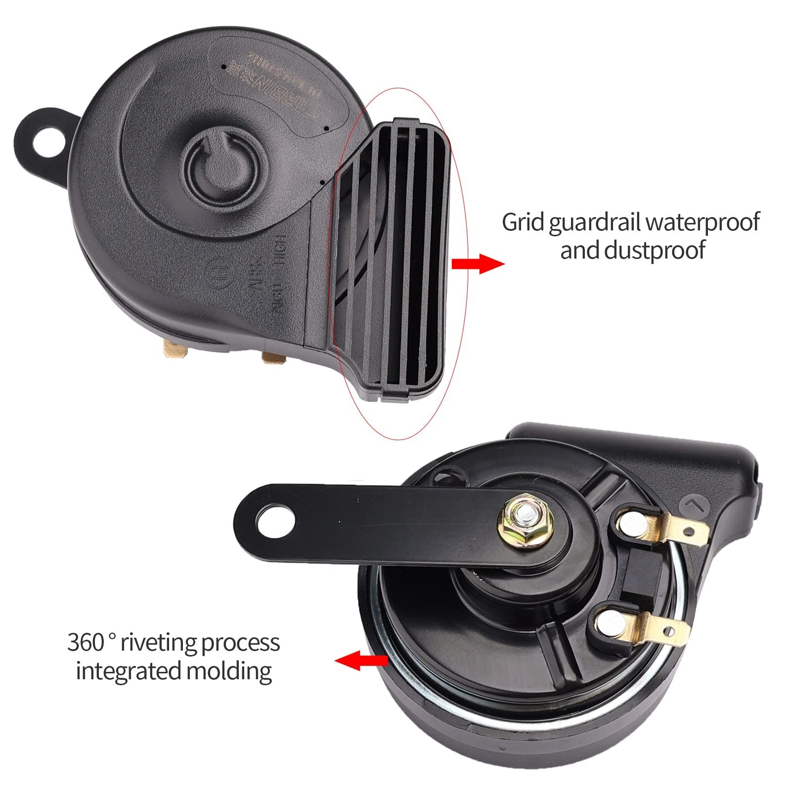 12V Compact Waterproof Car and Train Horn with High and Low Tones, Super Loud Trend Times 3
