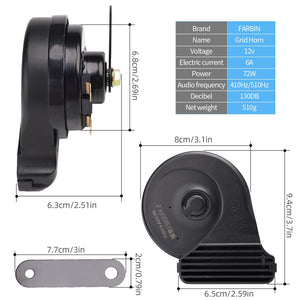 12V Compact Waterproof Car and Train Horn with High and Low Tones, Super Loud Trend Times 4