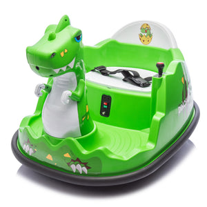 12V Dinosaur-Shaped Kids Ride-On Bumper Car with Spray, Light, and 360-Degree Rotation Trend Times 14