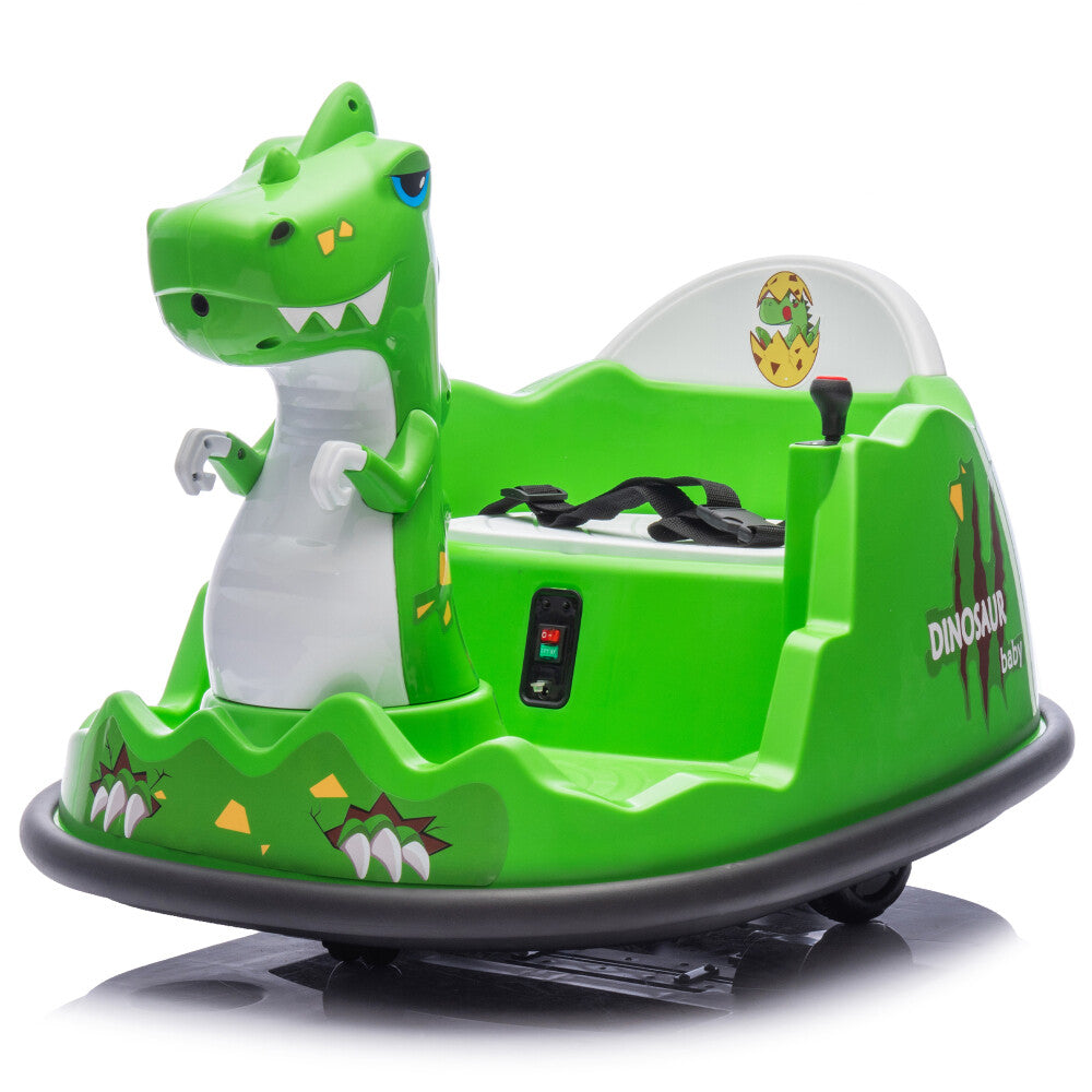 12V Dinosaur-Shaped Kids Ride-On Bumper Car with Spray, Light, and 360-Degree Rotation Trend Times 15