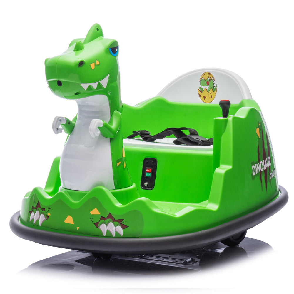 12V Dinosaur-Shaped Kids Ride-On Bumper Car with Spray, Light, and 360-Degree Rotation Trend Times 16